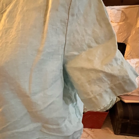 Orvis Soft Blue Women's Linen Blouse Shirt Size Medium - Picture 7 of 7